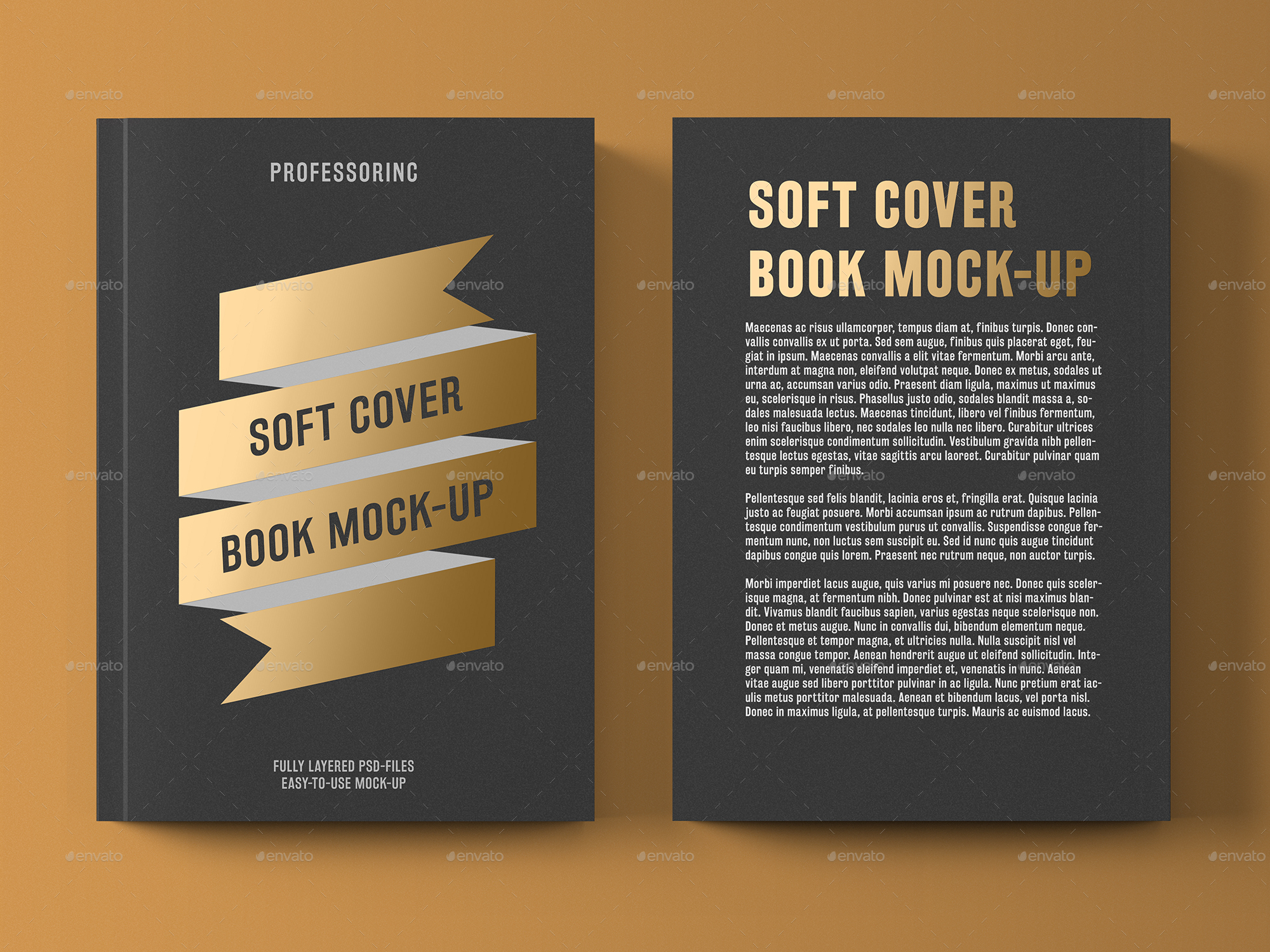 Soft Cover Book With Foil Stamping Mock-Up by professorinc | GraphicRiver